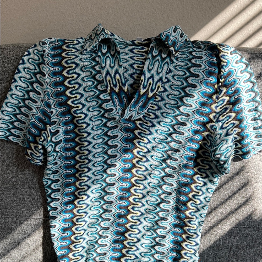 Mr Turk chevron knit summer polo
